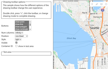 Drawing toolbar options