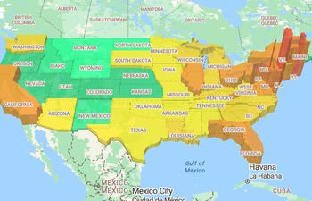 Extruded choropleth map