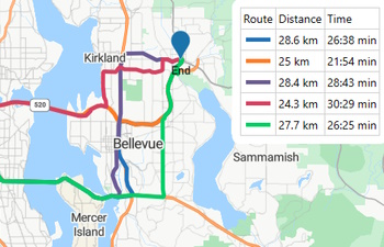 Alternate routes with deviation constraints