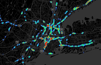 Vector tile heat map